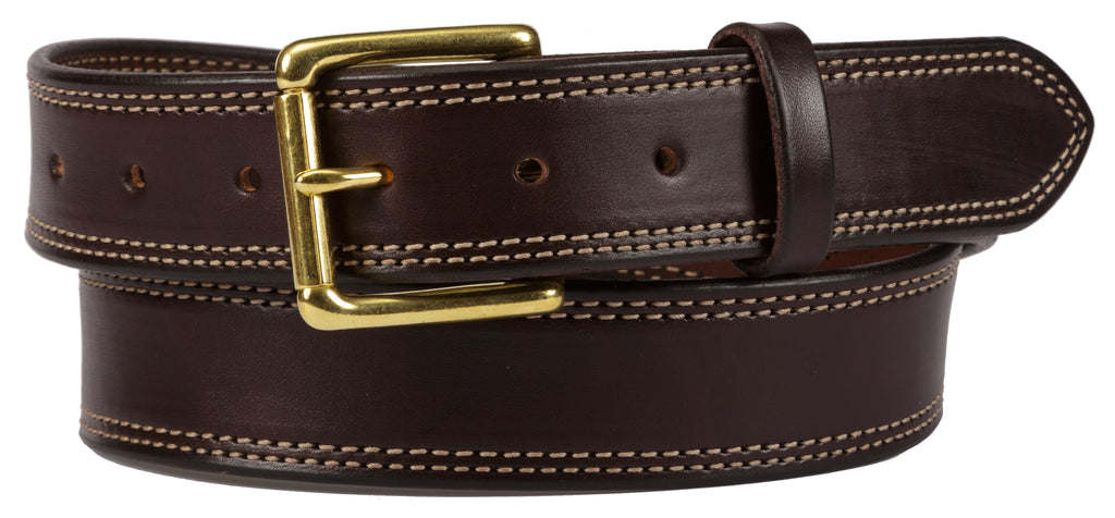 Amish Full Grain Leather Belt, Dark Brown