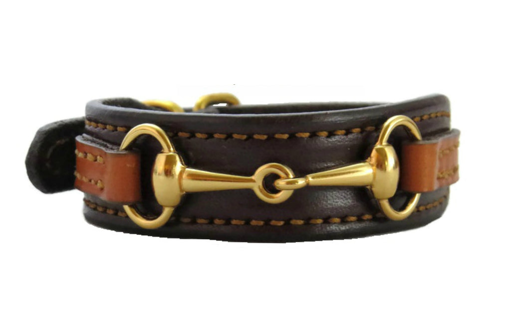 BROWN LEATHER HORSE BIT BRACELET - The Louisville Thoroughbred Society