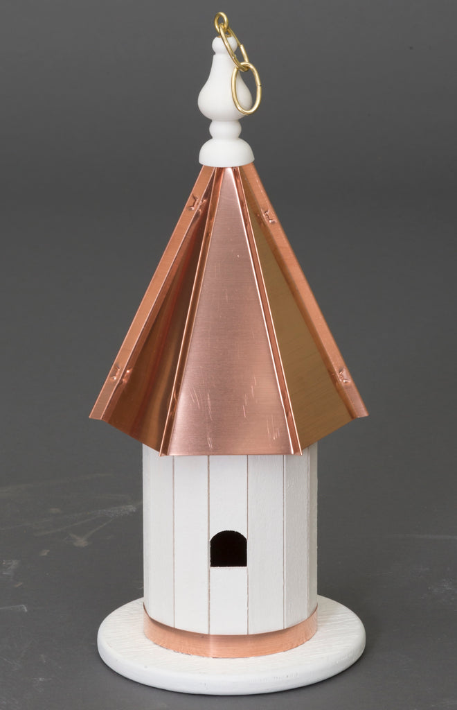 Handmade, inspirational, traditional style, stone church, wall hanging, birdhouse, copper roof and outlet steeple