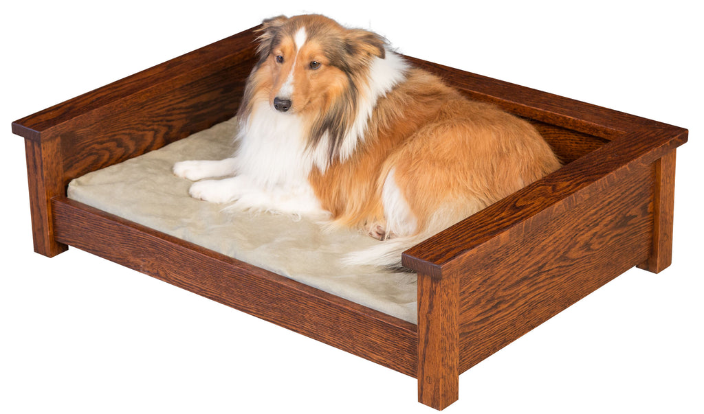 CRAFTSMAN LUXURY WOOD PET LOUNGE Amish Handmade Dog Furniture Bed in 3 Sizes