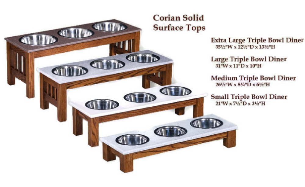 3 dish dog feeder best sale