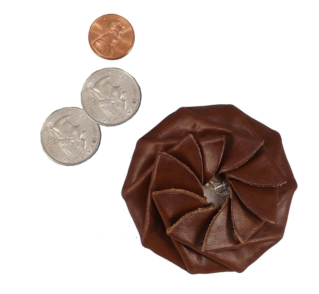 LEATHER FLOWER SQUEEZE COIN PURSE Amish Handmade in 4 Colors