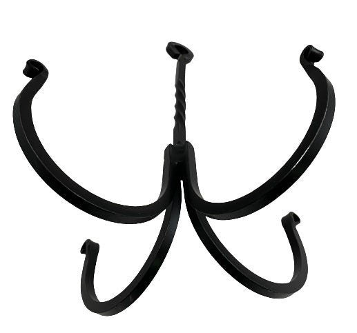 Hand Forged Wrought Iron 4-Hook Rack