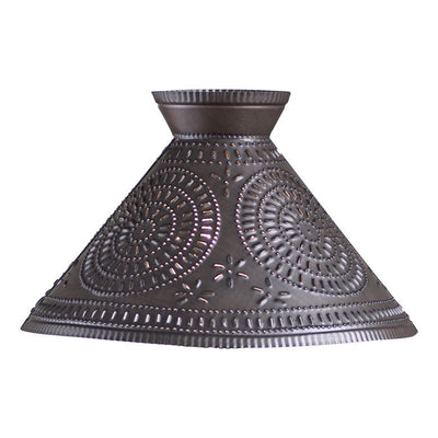 Betsy Ross Flared Lamp Shade | Handcrafted Kettle Black with Chisel DesignSaving Shepherd