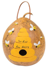 BirdhouseBEEHIVE "BEE KIND BEE HAPPY" BIRDHOUSE - Amish Hand Painted GourdSaving Shepherd