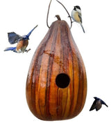 BirdhouseBROWN & TAN PSYCHEDELIC STRIPED BIRDHOUSE - Amish Hand Mottled Gourd Bird HouseSaving Shepherd