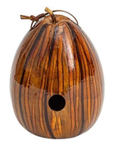 BirdhouseBROWN & TAN PSYCHEDELIC STRIPED BIRDHOUSE - Amish Hand Mottled Gourd Bird HouseSaving Shepherd