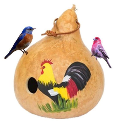 BirdhouseCOUNTRY ROOSTER BIRDHOUSE - Amish Hand Painted GourdSaving Shepherd