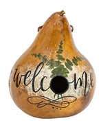 BirdhouseEUCALYPTUS "WELCOME" BIRDHOUSE - Amish Hand Painted Gourd Bird HouseSaving Shepherd