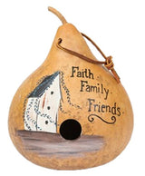 Birdhouse"FAITH FAMILY FRIENDS" GOURD BIRDHOUSE - Amish Hand Painted in 2 ColorsSaving Shepherd