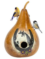 BirdhouseHORSE & HORSESHOE BIRDHOUSE - Amish Hand Painted GourdSaving Shepherd