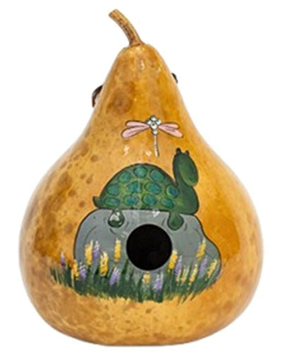 BirdhouseLOUNGING TURTLE BIRDHOUSE - Amish Hand Painted GourdSaving Shepherd