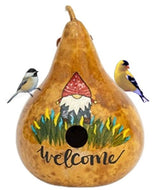 Birdhouse"WELCOME" GNOME BIRDHOUSE - Amish Hand Painted GourdSaving Shepherd