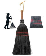 BroomAUTHENTIC DELUXE BLACK WHISK BROOM - Amish Corn Straw Hand Brush & HandlebroomSaving Shepherd