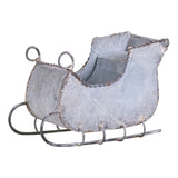 Christmas Sleigh Decor7 - Inch Rustic White - Wash Metal Sleigh Holiday DisplayChristmas SleighFarmhouse StyleSaving Shepherd