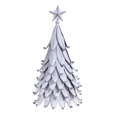 Christmas Tree DecorTin Christmas Tree in Rustic White Wash Metal 12 - InchChristmas TreeFarmhouse StyleSaving Shepherd