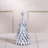 Christmas Tree DecorTin Christmas Tree in Rustic White Wash Metal 12 - InchChristmas TreeFarmhouse StyleSaving Shepherd