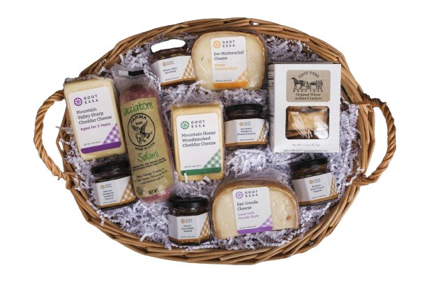 Food Gift BasketsCHEESES of PENNSYLVANIA - 8 Gourmet Cheeses 4 Condiments & 2 FudgebundledelicacySaving Shepherd