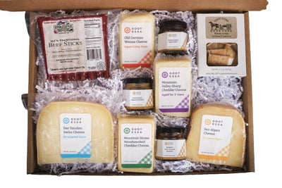 Food Gift BasketsCHRISTMAS DELIGHT - 6 Gourmet Cheeses 4 Condiments & Meat SticksbundledelicacySaving Shepherd