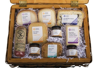 Food Gift BasketsCHRISTMAS MORNING BASKET - Gourmet Goodies in a Hand Woven Bread BoxbundledelicacySaving Shepherd