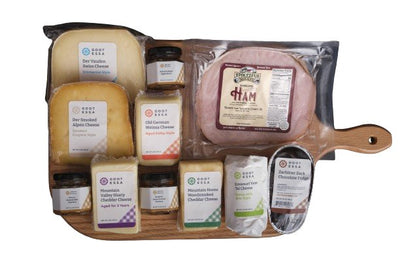 Food Gift BasketsCOUNTRY KITCHEN - Gourmet Cheeses & Condiments with Handmade Cutting BoardbundledelicacySaving Shepherd