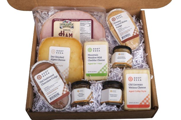 Food Gift BasketsCOUNTRY MEMORIES Gift Box - 3 Cheeses, Meat, Fudge and Gourmet CondimentsbundledelicacySaving Shepherd