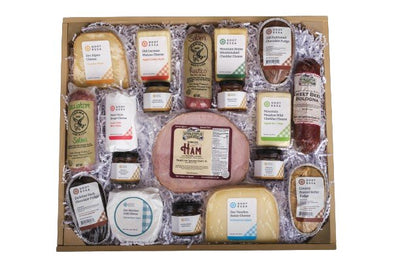 Food Gift BasketsFAMILY GIFT BASKET - Best of Cheese, Sweets & Condiments with Wood ToybundledelicacySaving Shepherd