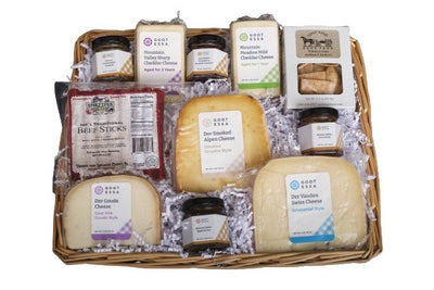 Food Gift BasketsFIRESIDE TREATS - Beautiful Mix of Tastes in Wicker Casserole BasketbundledelicacySaving Shepherd