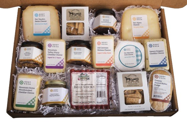 Food Gift BasketsJOY OF CHRISTMAS PARTY GIFT BASKET - The Best of Cheeses, Sweets & CondimentsbundledelicacySaving Shepherd