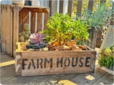 Garden Planter & Bird FeederStenciled Farmhouse Crate | Rustic Charm for Displays or GardenshandmadeSaving Shepherd