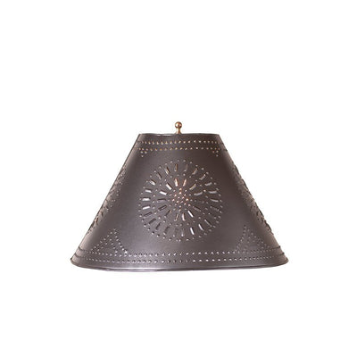 lamp shadeFlared Metal Lamp Shade | Hand - Punched Chisel Design in Smokey Black | Three SizesSaving Shepherd