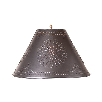 lamp shadeFlared Metal Lamp Shade | Hand - Punched Chisel Design in Smokey Black | Three SizesSaving Shepherd