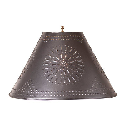 lamp shadeFlared Metal Lamp Shade | Hand - Punched Chisel Design in Smokey Black | Three SizesSaving Shepherd