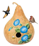 MORNING GLORIES GOURD BIRDHOUSE - Amish Hand Painted Morning Glory FlowersSaving Shepherd