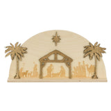 NativityArched Wooden Nativity Scene | Handcrafted Christmas DecorSaving Shepherd