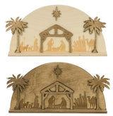 NativityArched Wooden Nativity Scene | Handcrafted Christmas DecorSaving Shepherd