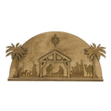 NativityArched Wooden Nativity Scene | Handcrafted Christmas DecorSaving Shepherd