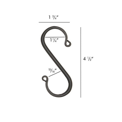 Norman Beiler Metalcraft6 Wrought Iron S Hooks - 4½" Hand Forged with ScrollsblacksmithironSaving Shepherd