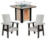 Outdoor Furniture3 PIECE BERKSHIRE FIRE PIT SET - 30"sq Fire Table & 2 Casual ChairsAdirondackcampfireSaving Shepherd
