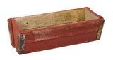 Planter BoxRed Wood Flower Trough – Rustic Garden Charm with Metal - Reinforced CornershandmadeSaving Shepherd