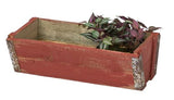 Planter BoxRed Wood Flower Trough – Rustic Garden Charm with Metal - Reinforced CornershandmadeSaving Shepherd