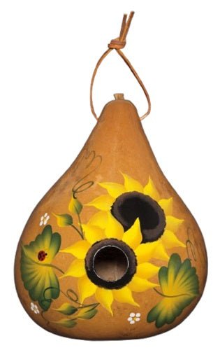 SUNFLOWER BIRDHOUSE - Hand Painted Large Summer Flowers Gourd Bird HouseSaving Shepherd