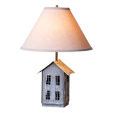 Table LampFarmhouse Saltbox Table Lamp | Gray Check or Ivory Linen ShadeSaving Shepherd