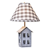 Table LampFarmhouse Saltbox Table Lamp | Gray Check or Ivory Linen ShadeSaving Shepherd