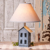 Table LampFarmhouse Saltbox Table Lamp | Gray Check or Ivory Linen ShadeSaving Shepherd