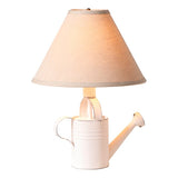 Table LampVintage Watering Can Lamp | Rustic White Finish and Shade OptionsSaving Shepherd