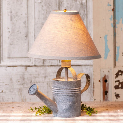 Table LampVintage Watering Can Lamp | Weathered Zinc Finish and Shade OptionsSaving Shepherd