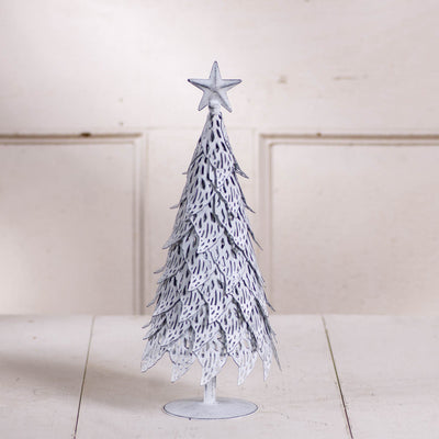 Tabletop Christmas Tree15" Rustic White - Wash Metal Christmas Tree – Tabletop Holiday DecorChristmas TreeFarmhouse ChristmasSaving Shepherd