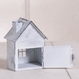 Tealight Holder6" Tin House Tealight Candle Holder in Rustic White WashCandle HolderChristmasSaving Shepherd