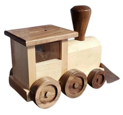 Wooden & Handcrafted ToysLOCOMOTIVE BANK - Wood Train Piggy BankAmishbankSaving Shepherd